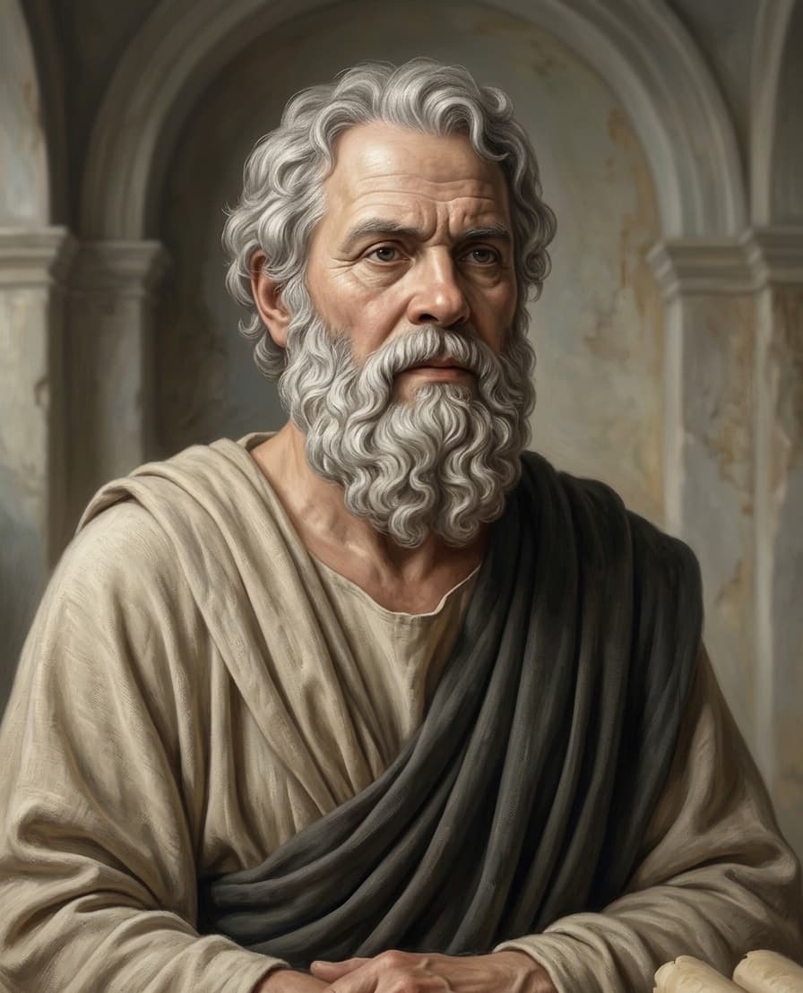 AI-assisted portrait of Antisthenes