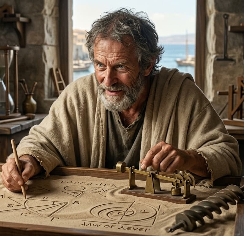 AI-assisted portrait of Archimedes