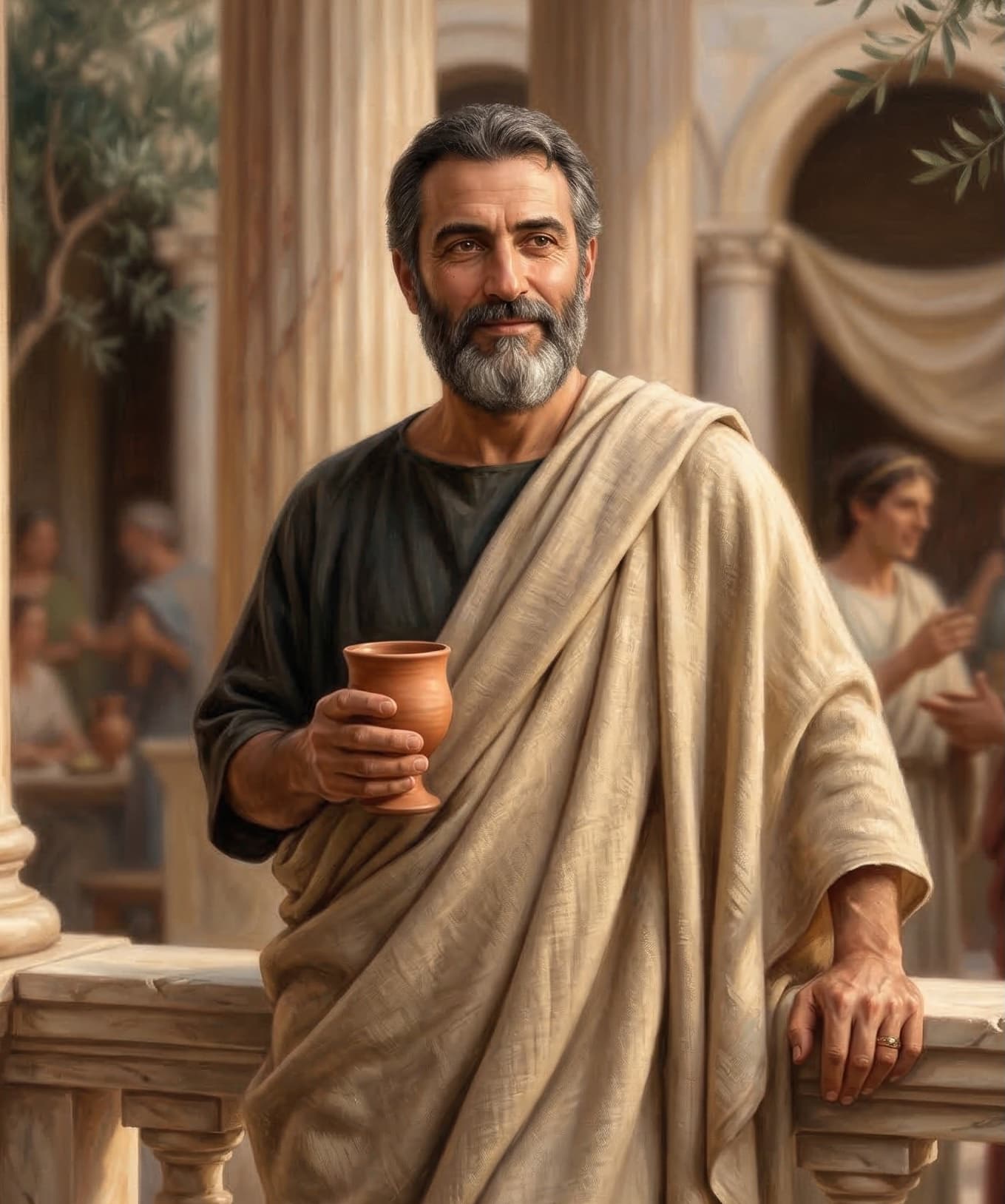 AI-assisted portrait of Aristippus of Cyrene