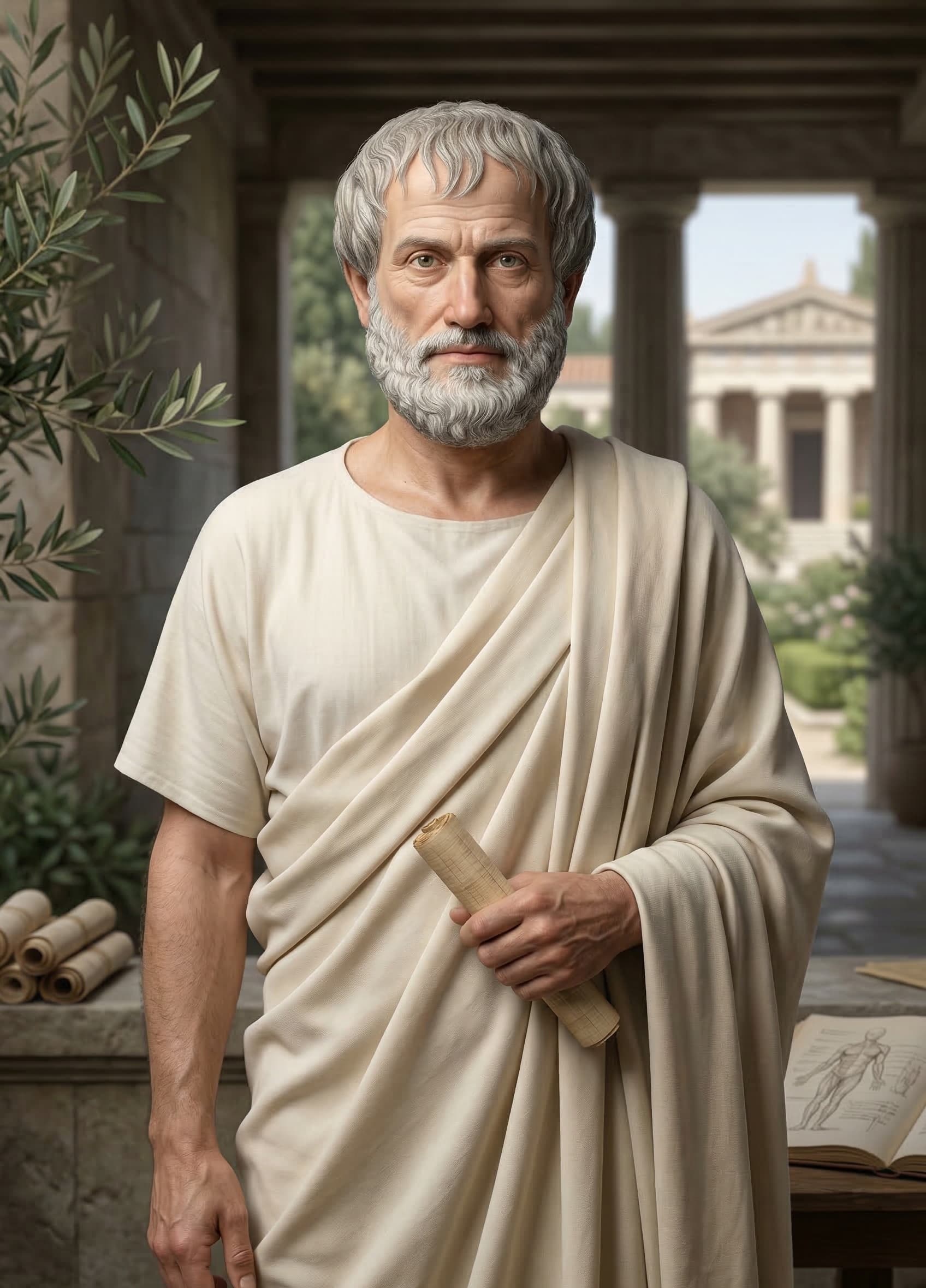 AI-assisted portrait of Aristotle