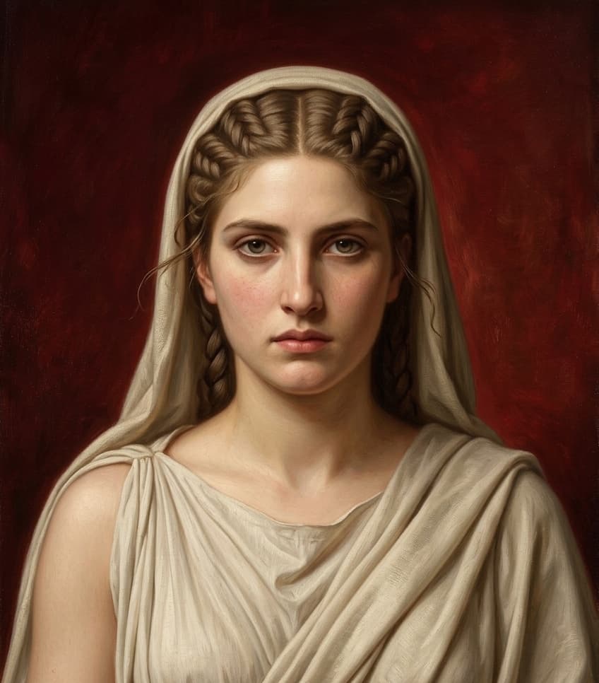 AI-assisted portrait of Aspasia