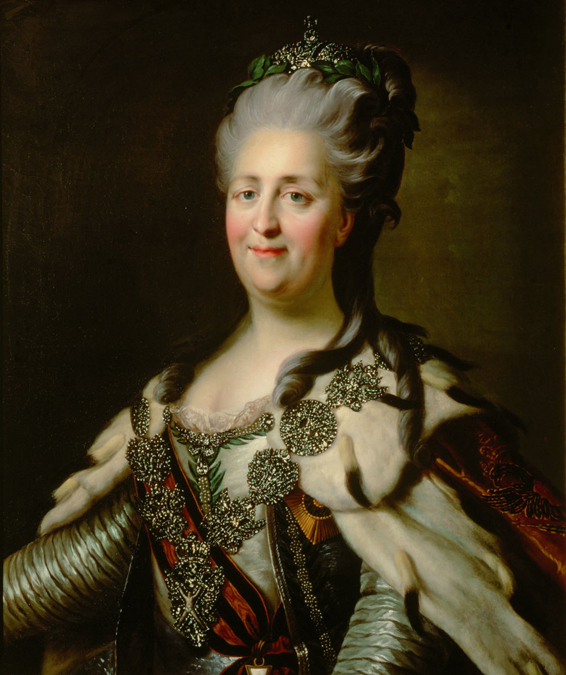 Portrait of Catherine II by Fyodor Rokotov after Alexander Roslin, 1780s