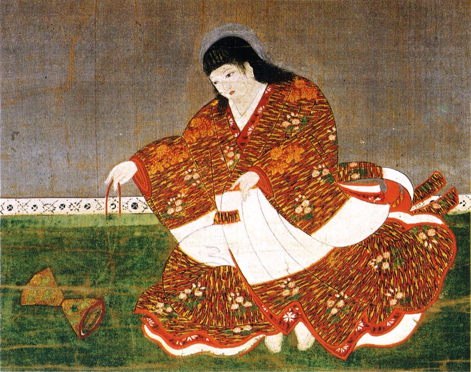 Later portrait of Emperor Antoku seated in patterned court robes, unknown Japanese artist, Momoyama period (1573–1615)