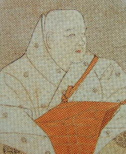 Later portrait detail of retired Emperor Go-Shirakawa in monastic robes, by Fujiwara no Tamenobu, first half of the 14th century