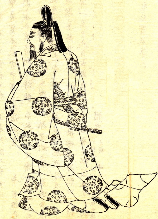 Later portrait drawing of Fujiwara no Michinaga by Kikuchi Yōsai, published in 1868