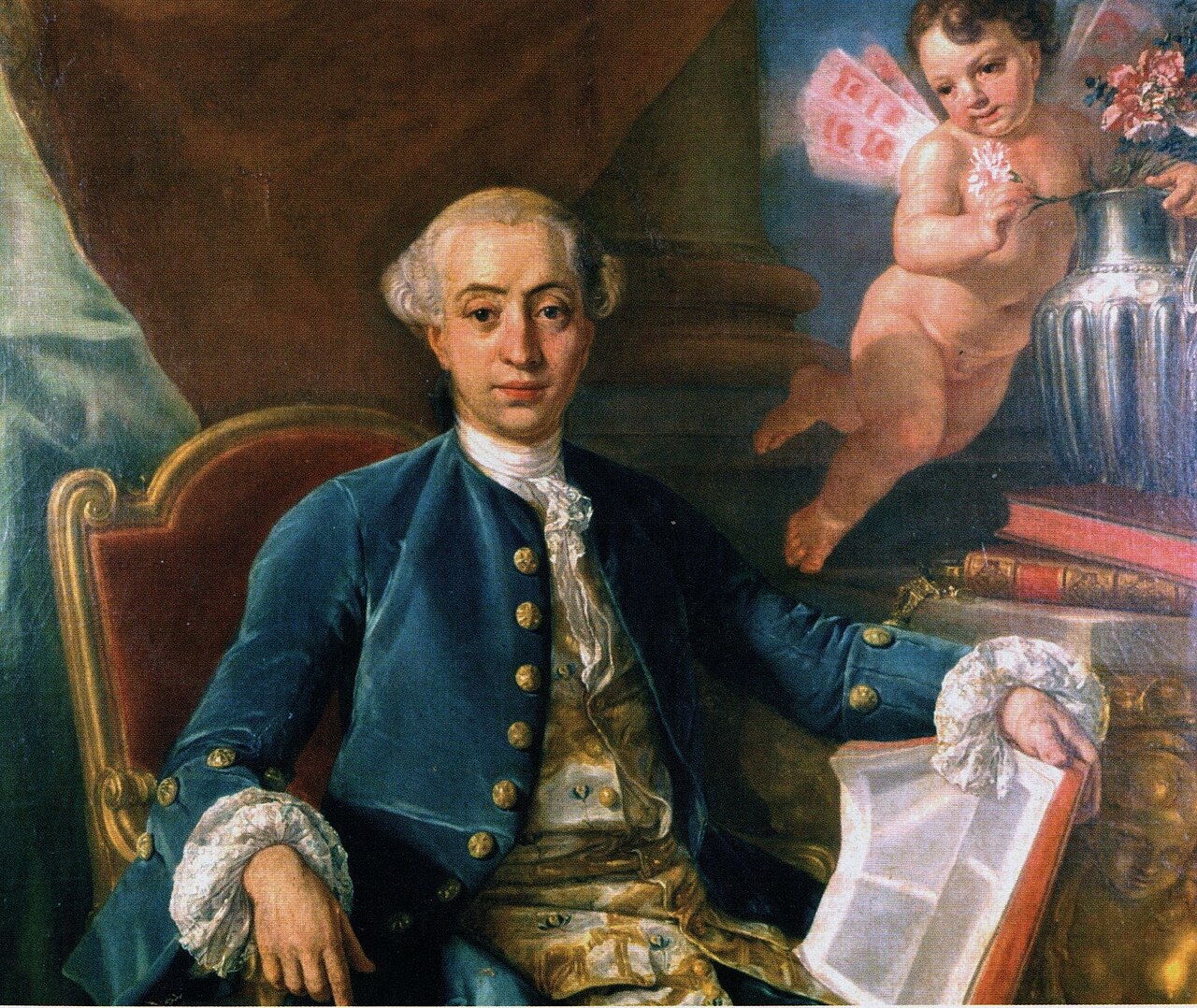 Oil portrait of Giacomo Casanova painted by Francesco Narici around 1760