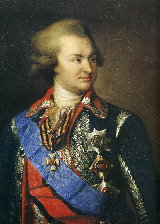 Portrait of Field Marshal Prince Grigory Potemkin in military uniform