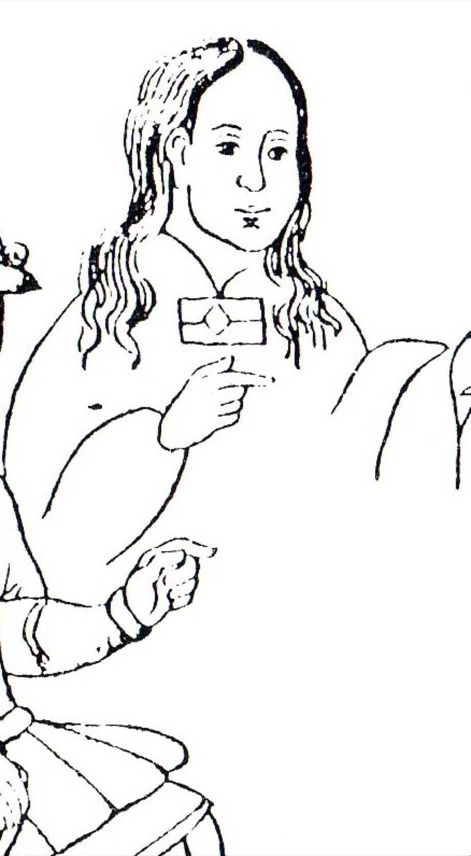 La Malinche depicted in the Lienzo de Tlaxcala