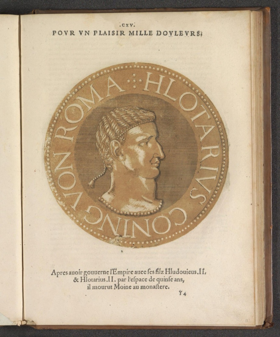 Later printed coin-style portrait of Emperor Lothair I