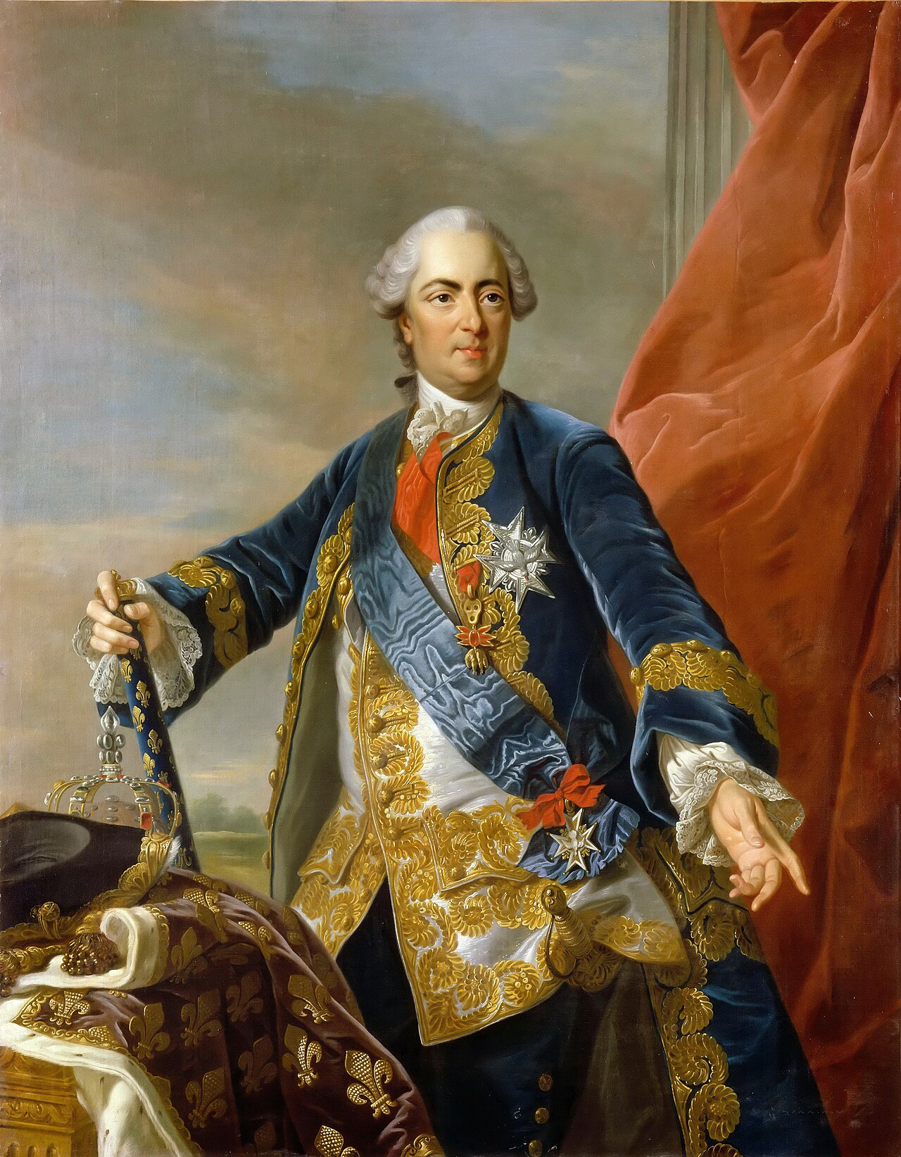 Portrait of Louis XV of France in royal robes, by the school of Louis-Michel van Loo
