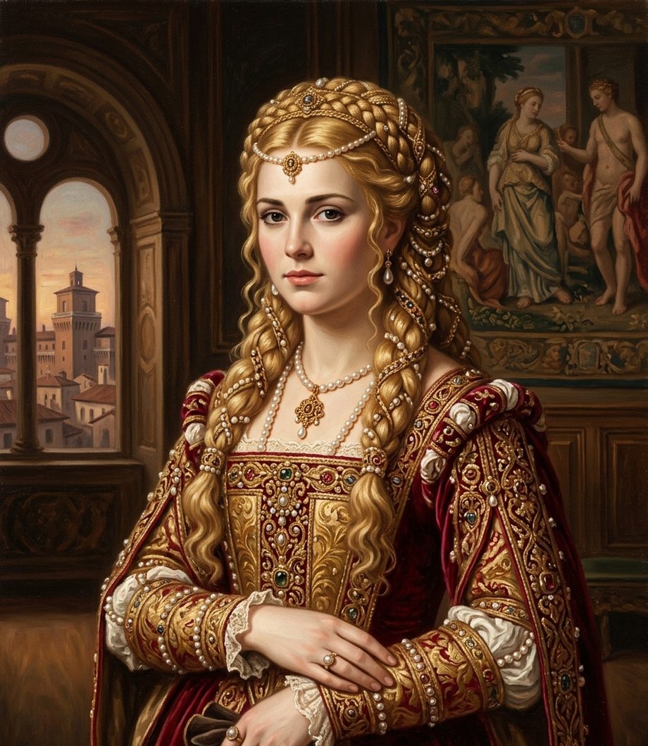 AI-assisted Portrait of Lucrezia Borgia