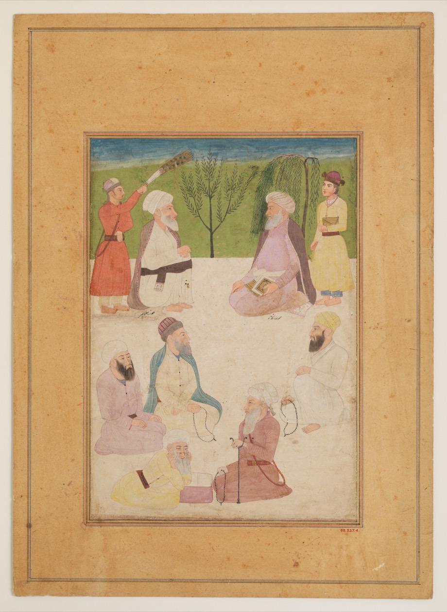 Later group depiction of Mian Mir and Mulla Shah with other figures
