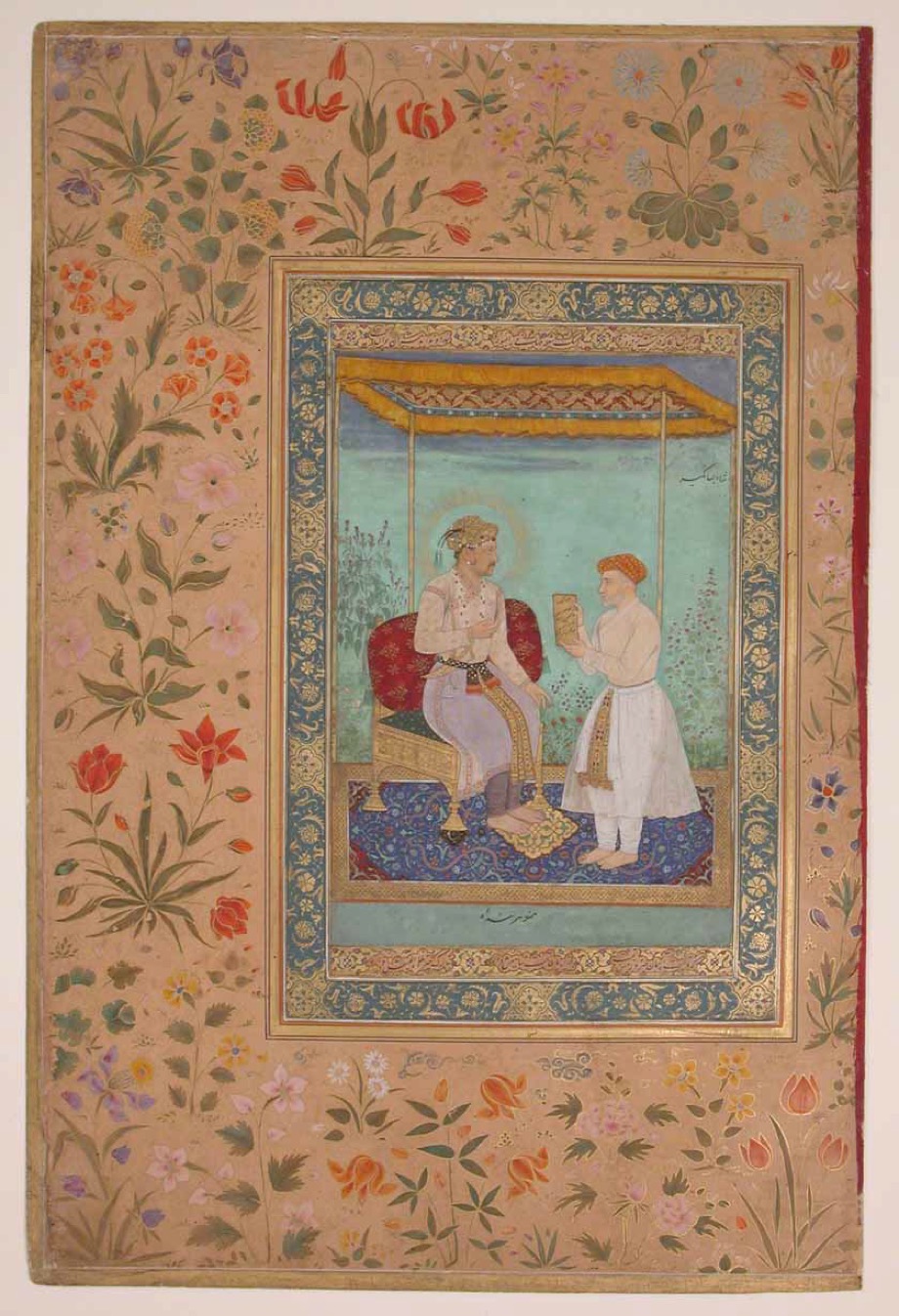 Mirza Ghiyas Beg, titled I’timad al-Daula, with Emperor Jahangir, c. 1615