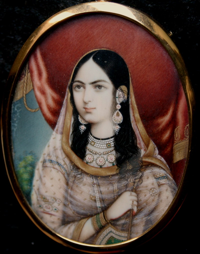 Posthumous portrait of Mumtaz Mahal by an unknown artist, c. 1840