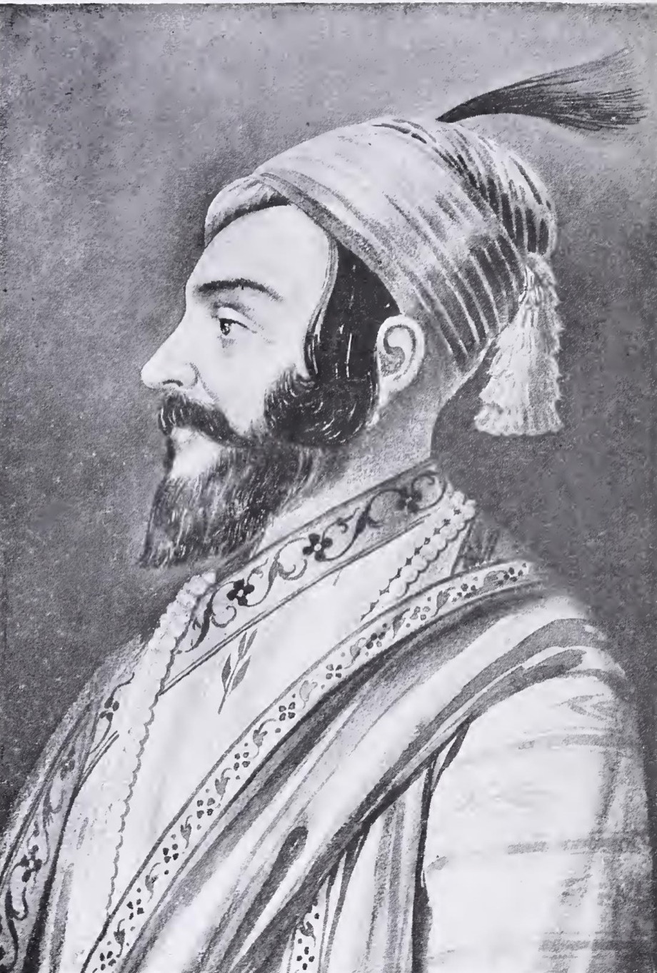 Portrait of Shivaji reproduced in a 1918 publication, underlying artist and portrait date unknown