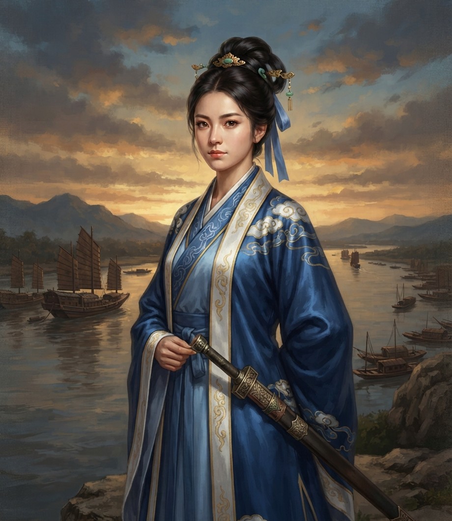 AI-assisted Portrait of Sun Shangxiang